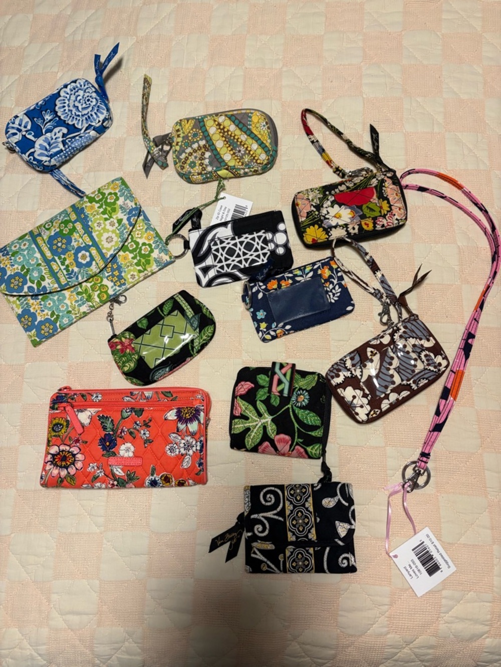 Vera Bradley Floral Quilted Wristlets and Coin Pouches - Mixed Colors lot of 12